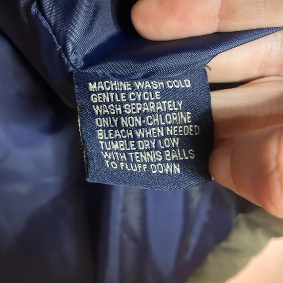 Champion Mens Vintage Down Filled Zip-Up Puffer Vest Taupe/Navy size M - Picture 12 of 13